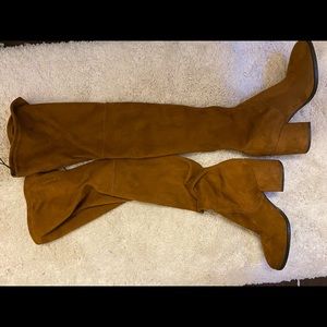 Brown Suede Knee High Boots